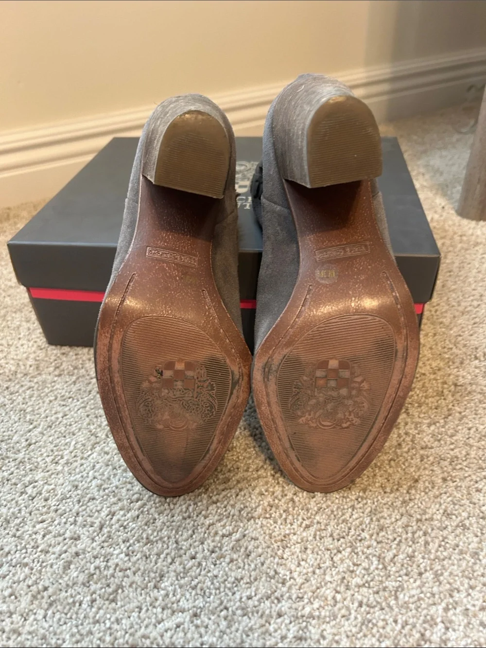 Vince Camuto charcoal suede