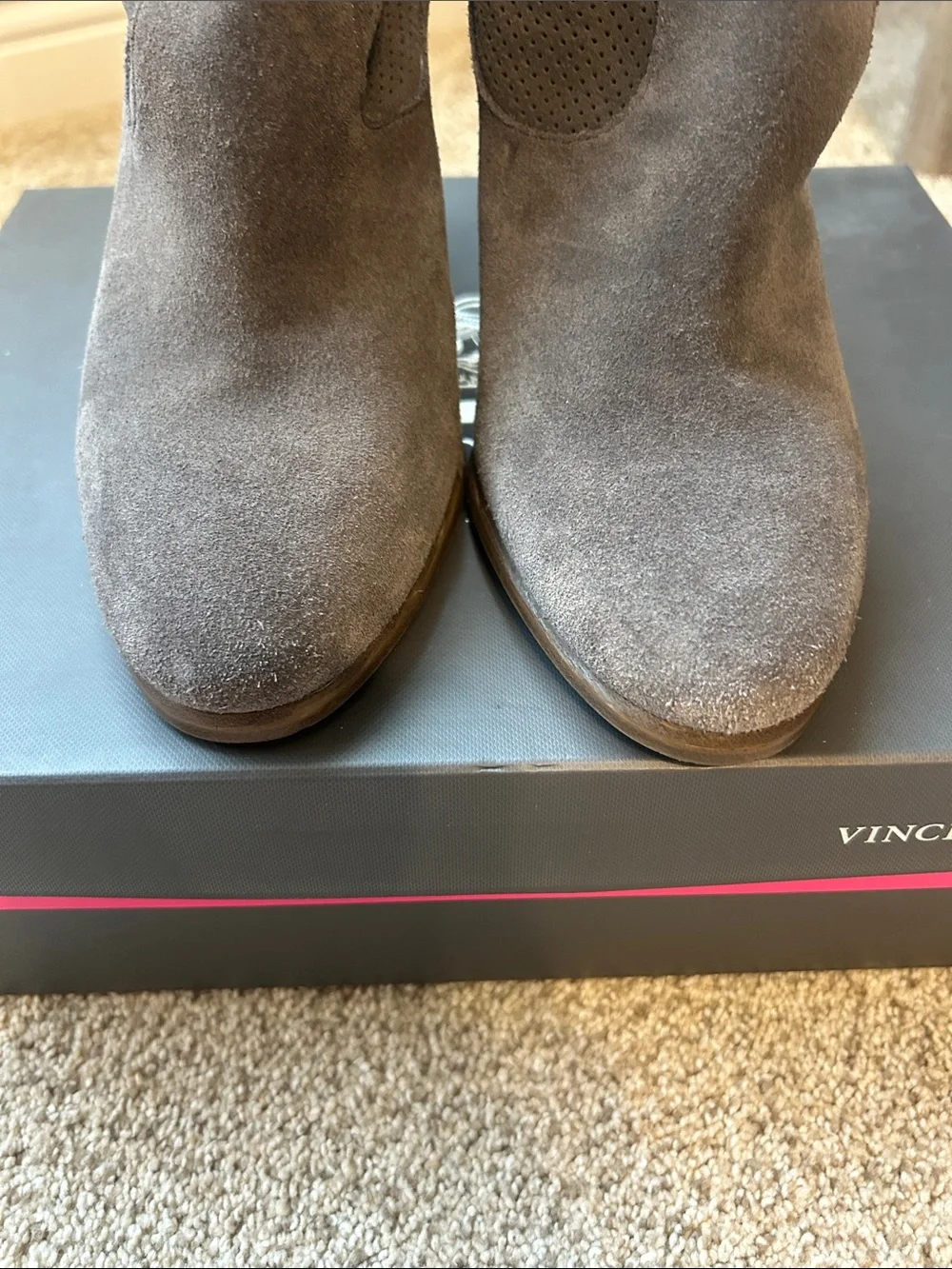Vince Camuto charcoal suede
