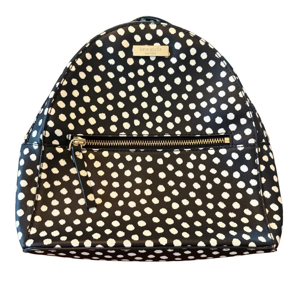 Kate Spade • Laurel Way Printed‎ Musical Dot Black White Sammi Backpack Bag