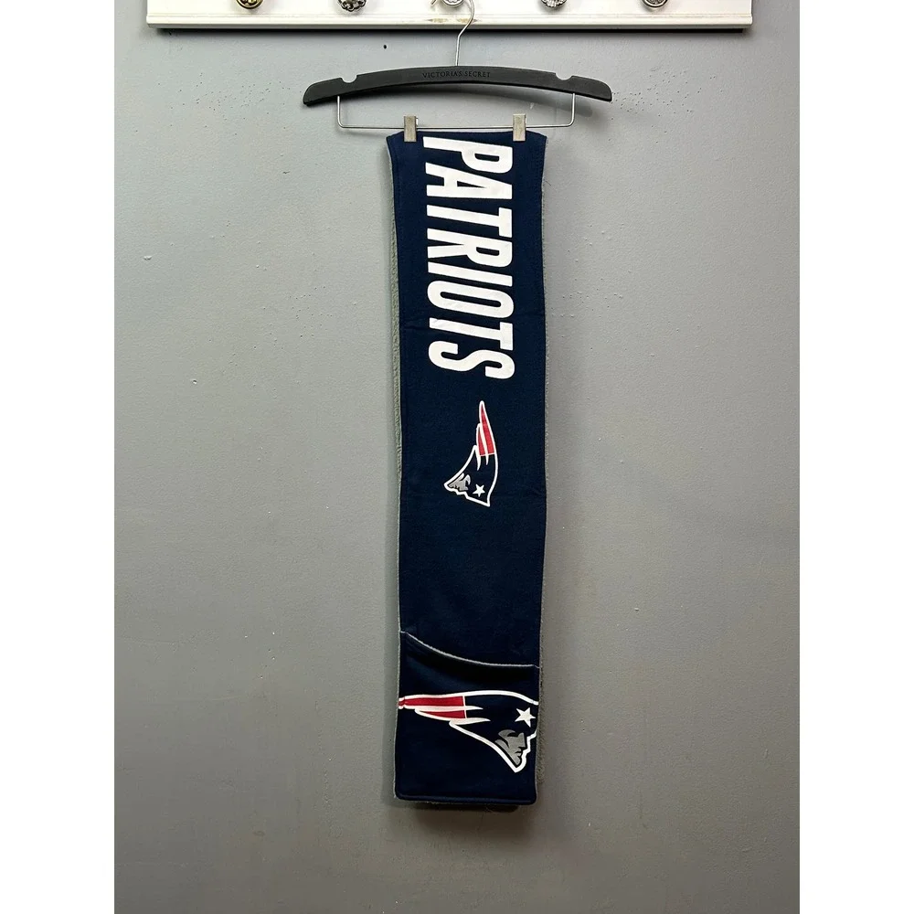 New England Patriots‎ NFL Fleece Scarf Team Logo Sherpa Lined Pats Drake Maye