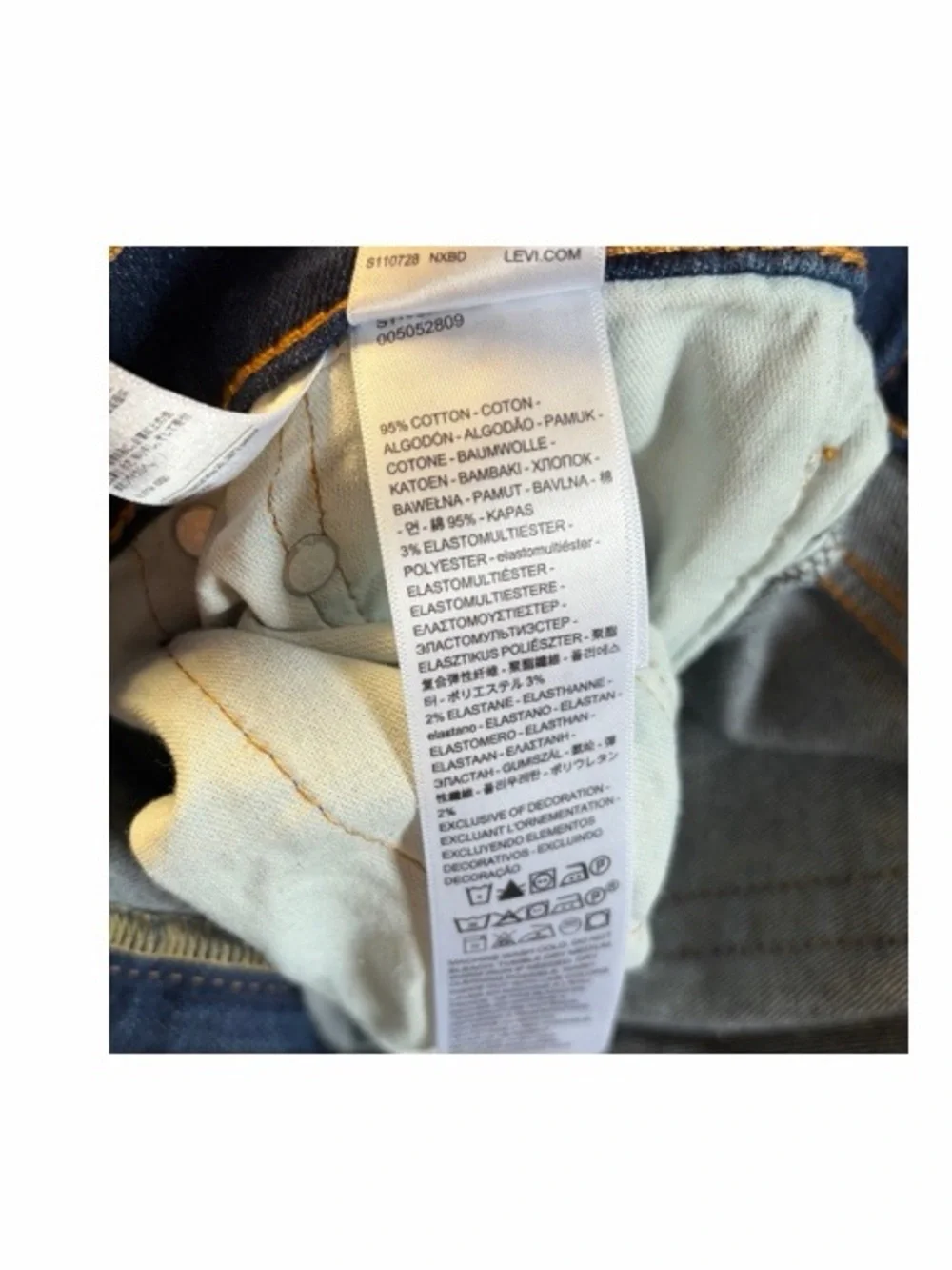 Levis inseam front