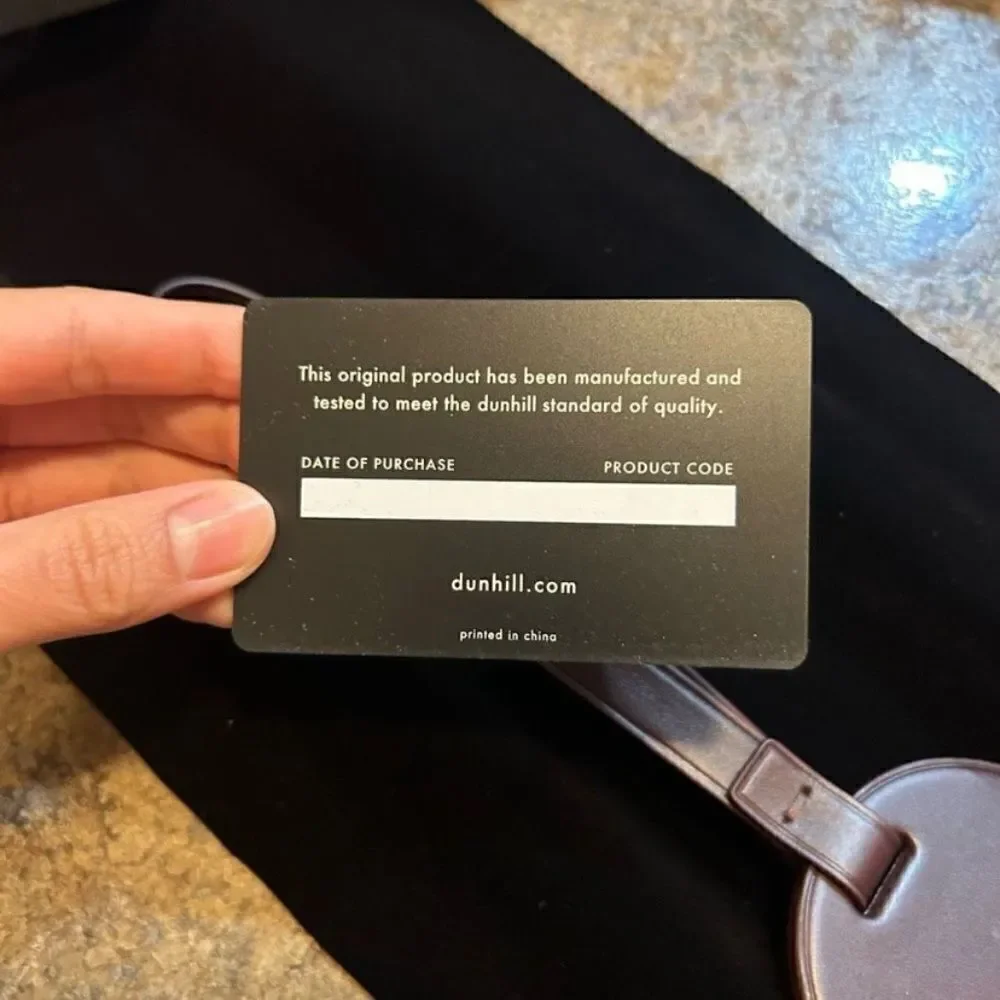 Dunhill Brown leather luggage tag NWT