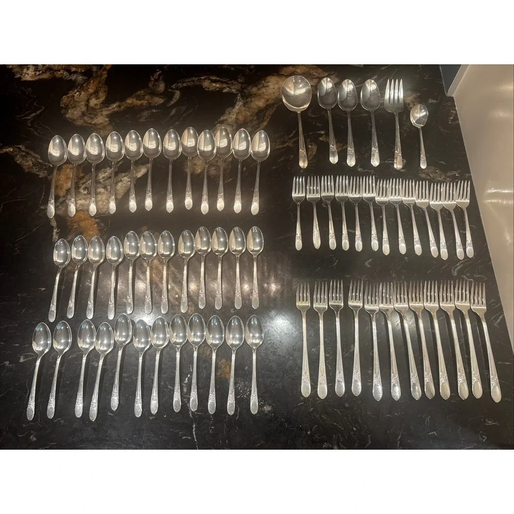 Vintage Wm Rogers IS Silver Plate BELOVED  Flatware Lot