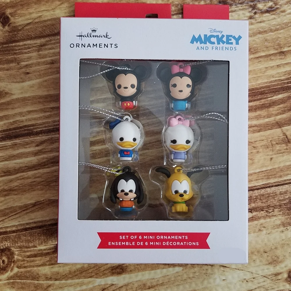 Hallmark Disney Mickey and Friends Mini Ornament Set Pluto Goofy Christmas