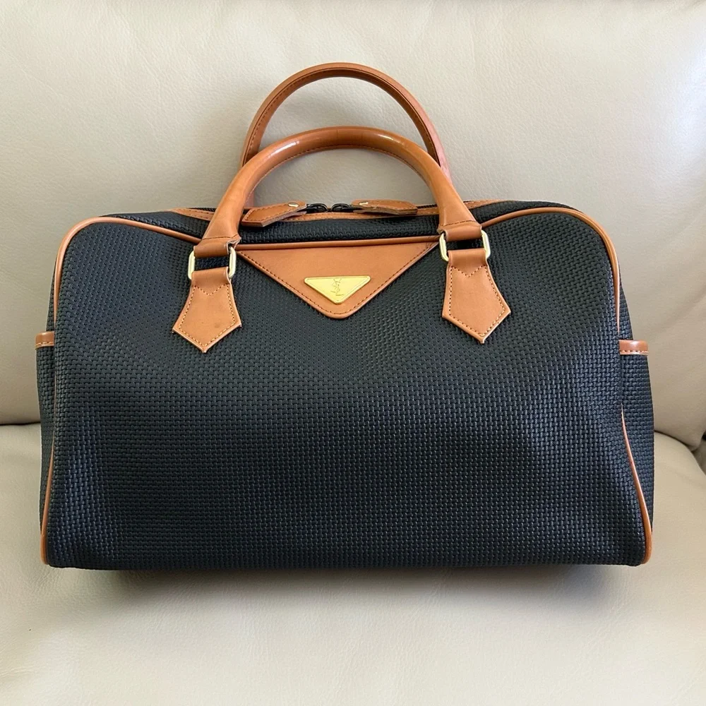 Yves Saint Laurent Black PVC Boston Bag