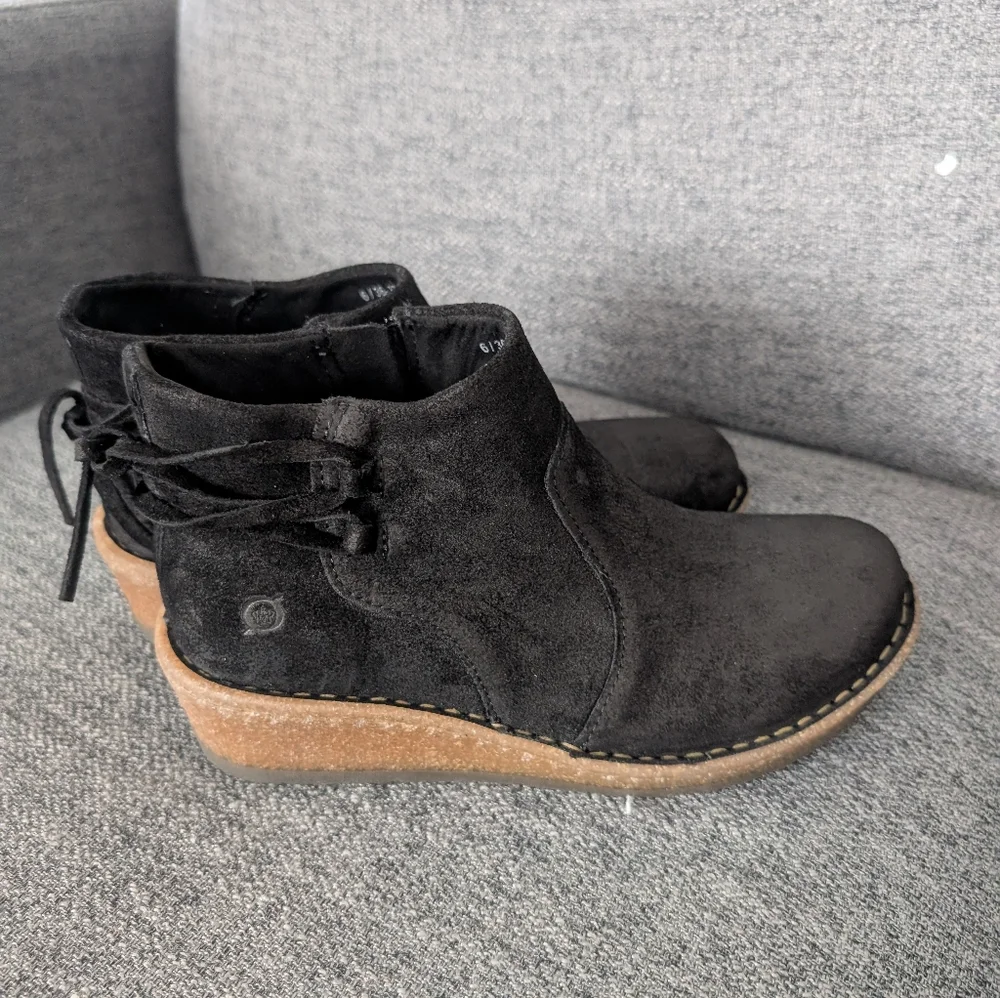 Born Black Suede Ankle Boots