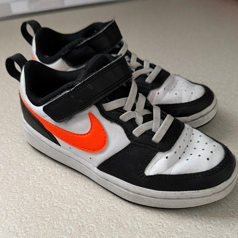 Nike Kids' Sneakers in Black, White, and Orange