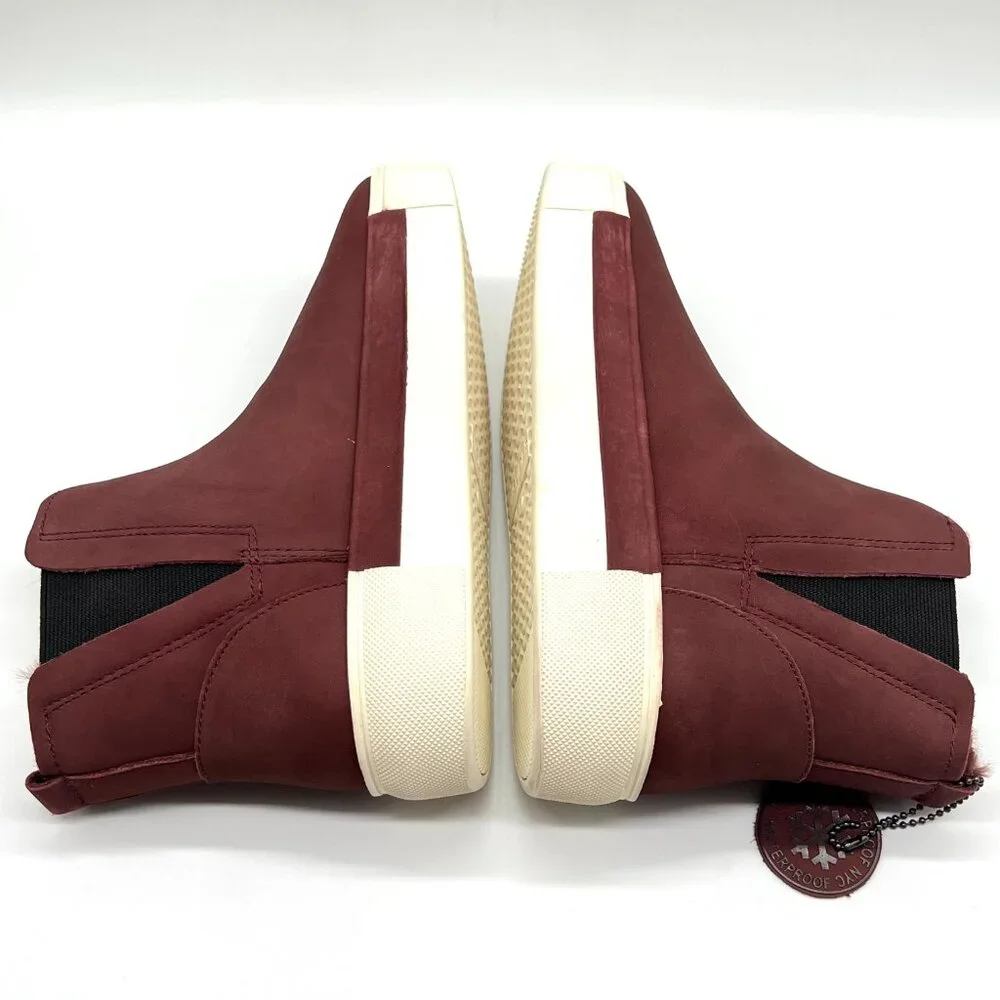 Jslides Womens Size 6 Val Burgundy‎ Red Nubuck Leather Ankle Boots Booties Shoes
