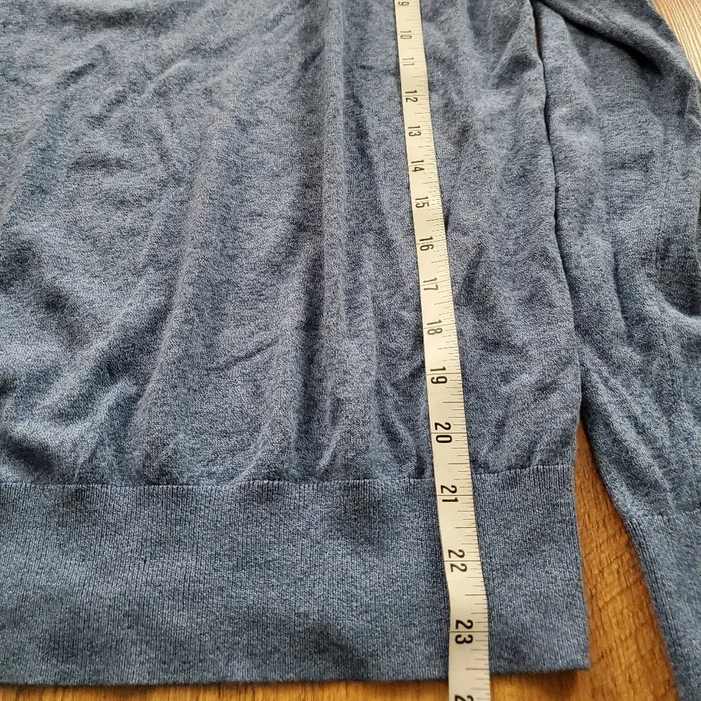 Banana Republic Unisex‎ Blue Cashmere Silk Blend Lightweight V neck Sweater Size