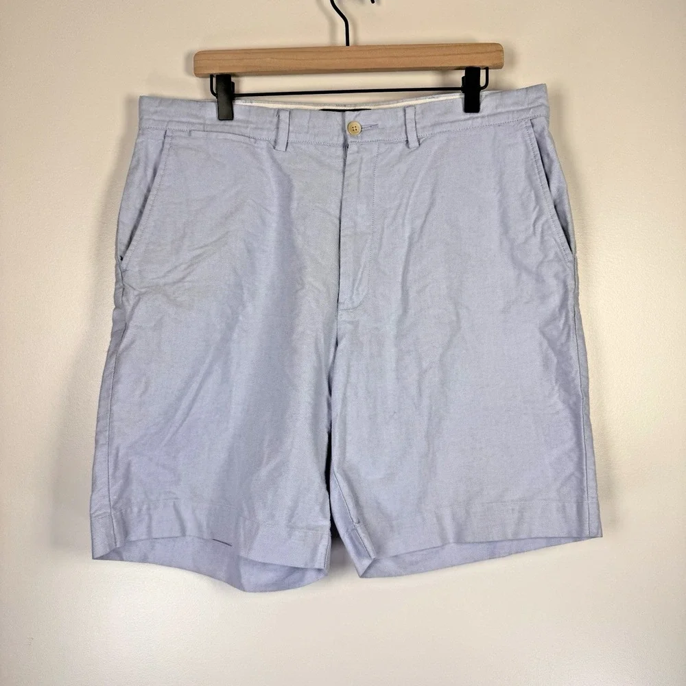 Polo Ralph Lauren Men's 36 Blue Birds Eye Chino Flat Front‎ Shorts 9.5'' Inseam