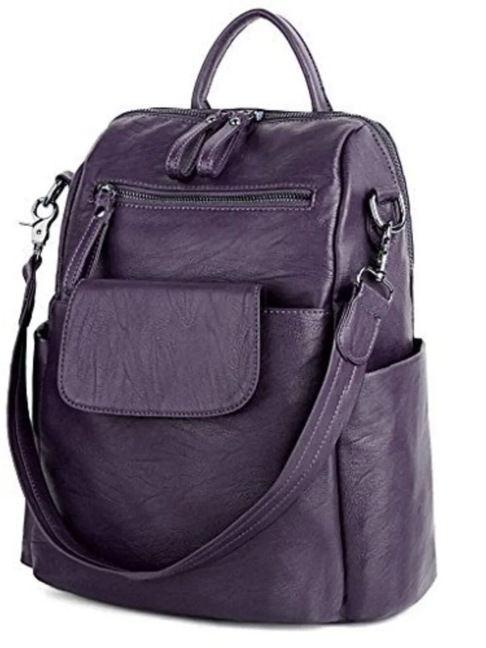 NWT UTO Convertible Backpack Purse Purple Vegan Leather Crossbody Bag