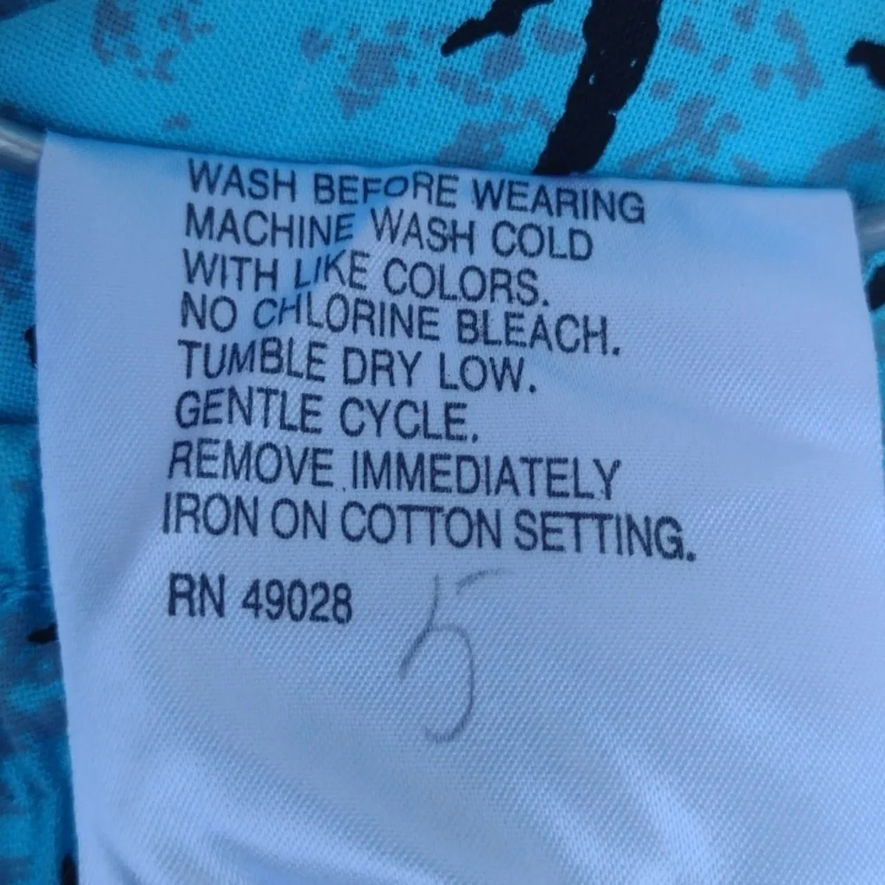 Vintage 80s Aqua Abstract Cotton Swim Trunks Men's Large (36-38)