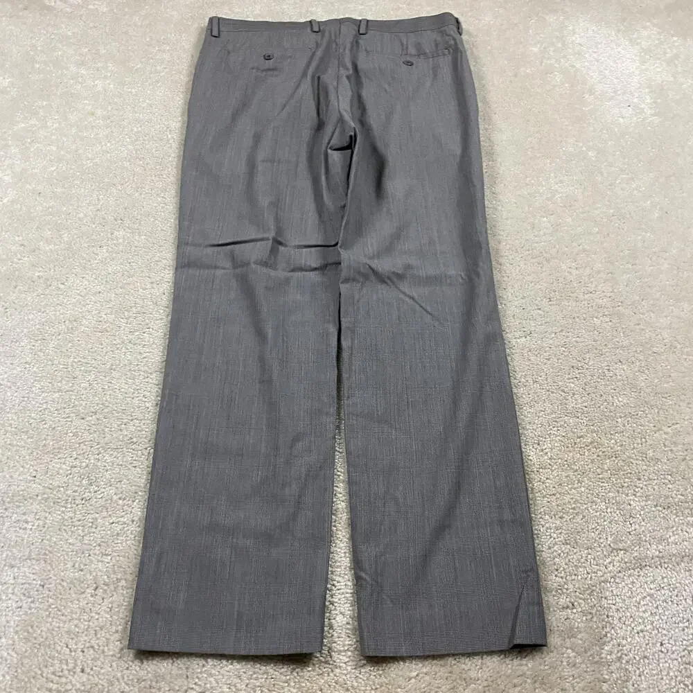 Banana Republic Pants Mens 33x30 Gray Wool Glen Plaid Tailored Slim Trousers