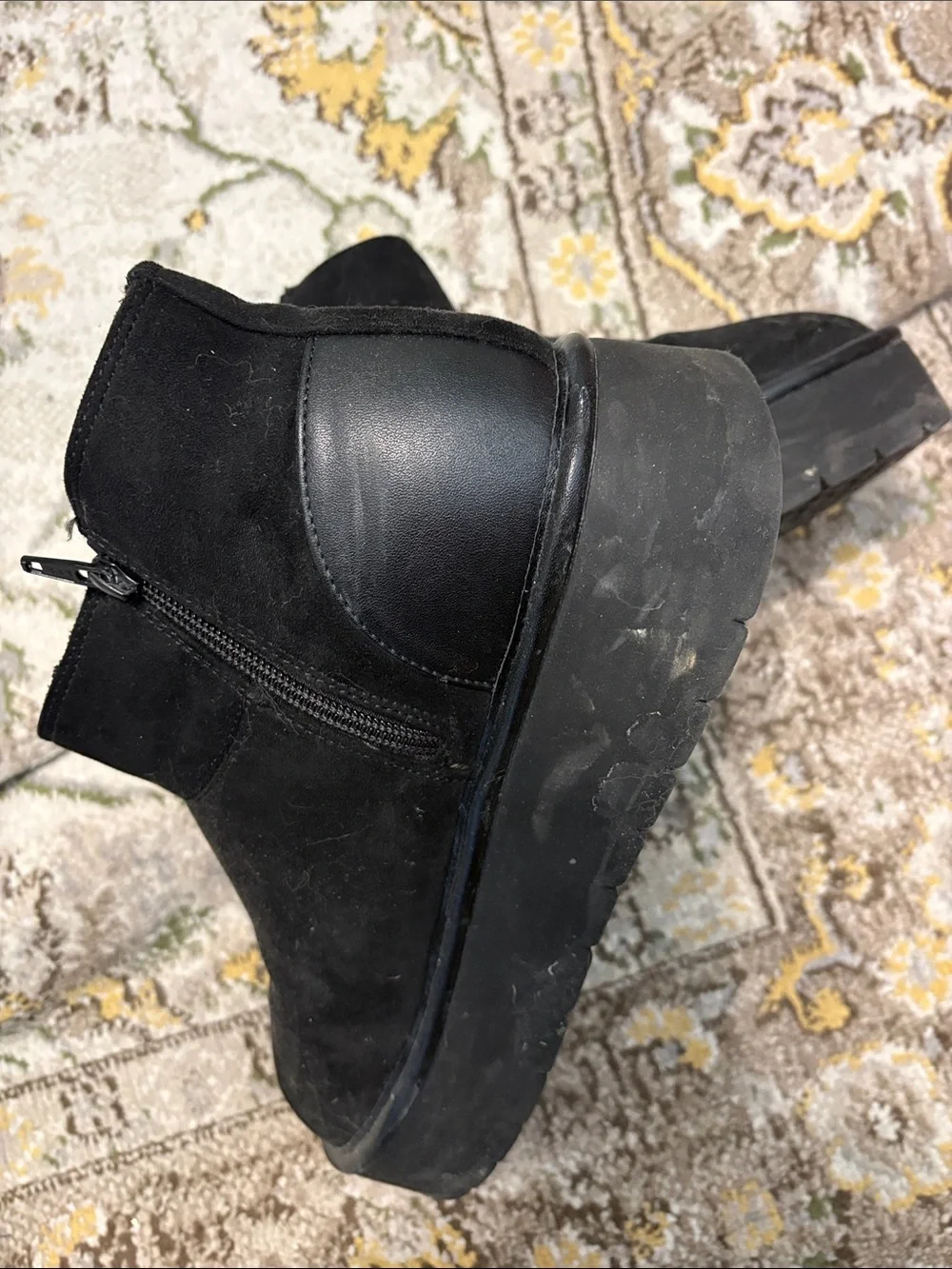 wild fable Black Suede-Look Ankle Boots