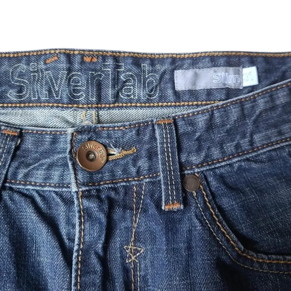 Levi's SilverTab Slim Straight Jeans 31x30 Y2K Medium Wash Denim