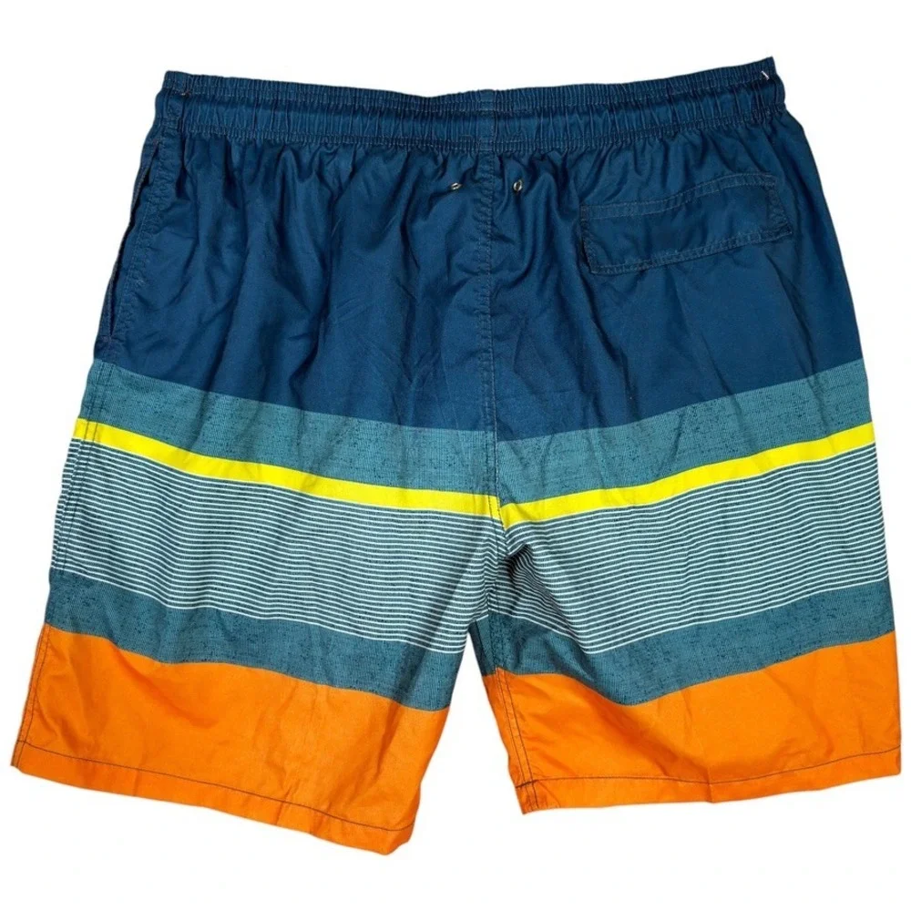Kailua Surf Men's 2XL Swim Trunks Colorblock Striped Mesh Lined NWOT