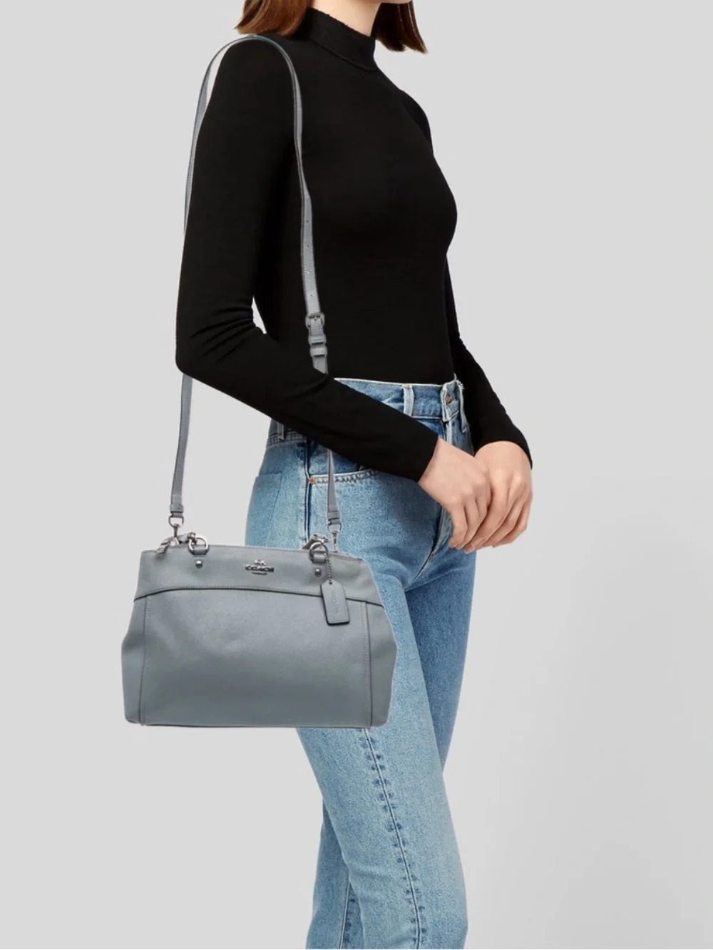 Coach Leather Shoulder Bag in Blue