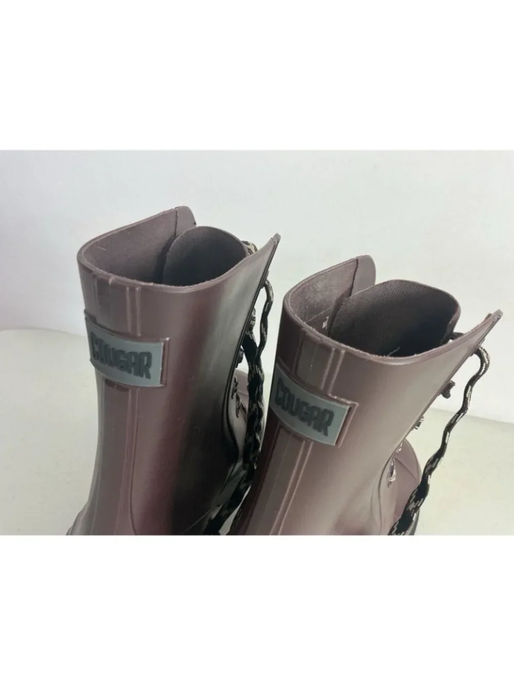 Cougar Madrid Waterproof Combat Rain Boots Oxblood Womens 9