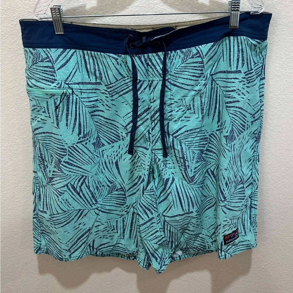 Patagonia Stretch Wavefarer Boardshorts 40‎ Green Blue Style