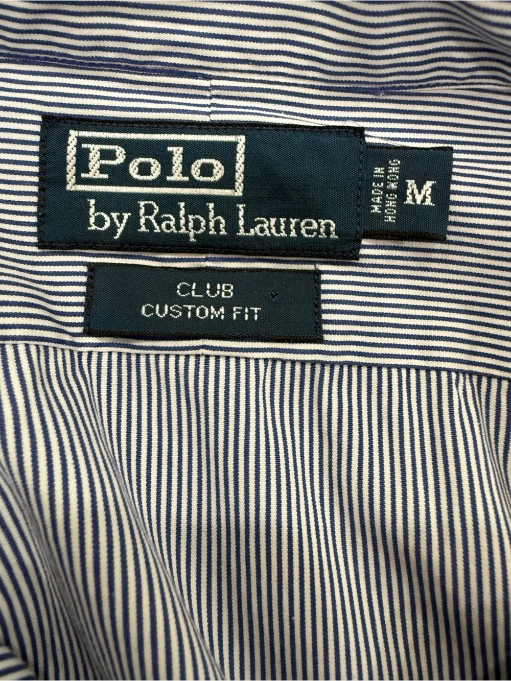 Polo Ralph Lauren Blue White Stripe Button Down Shirt Men’s M Custom Fit