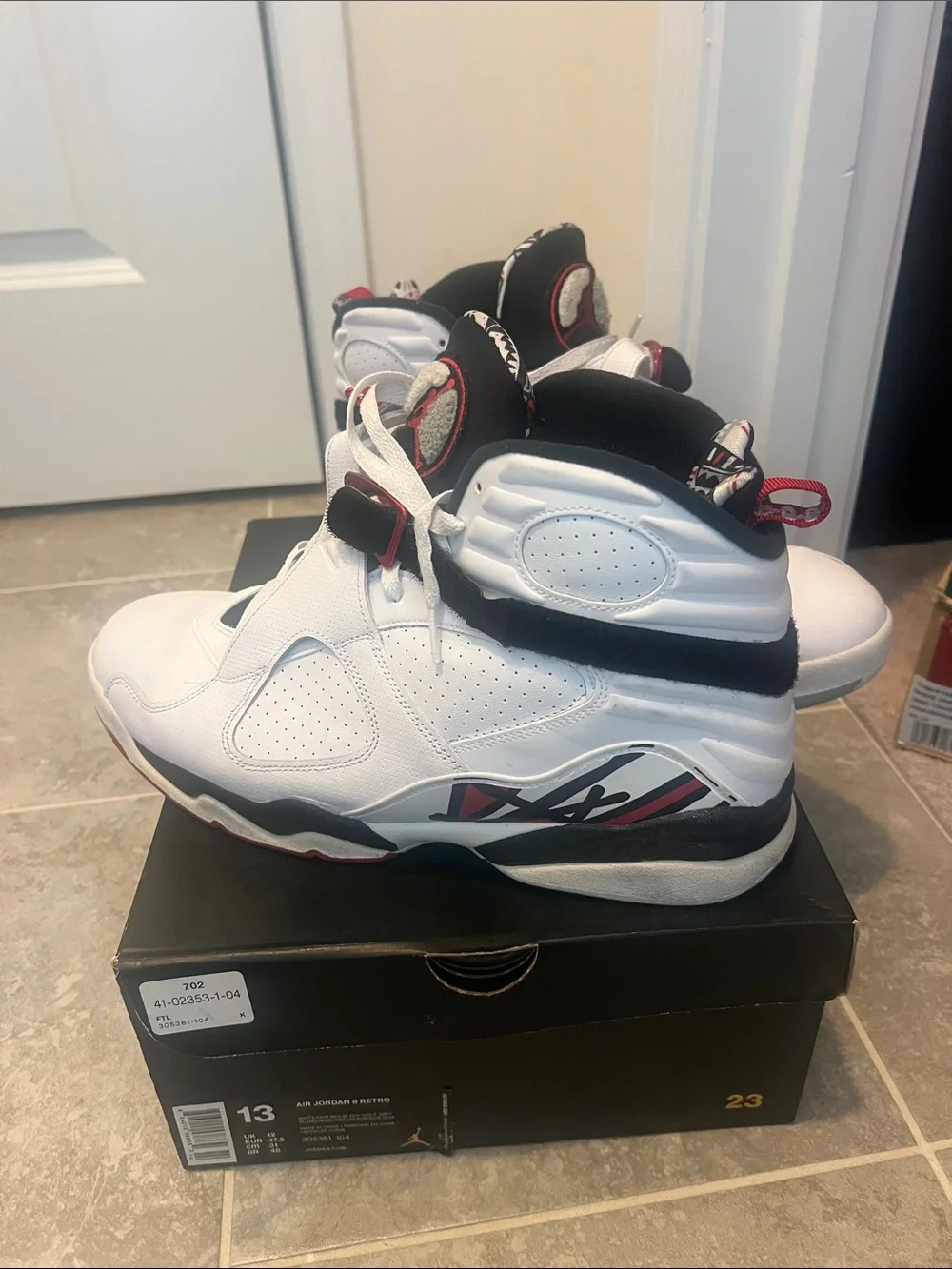 Jordan Men’s White Black Red High-Top Sneakers