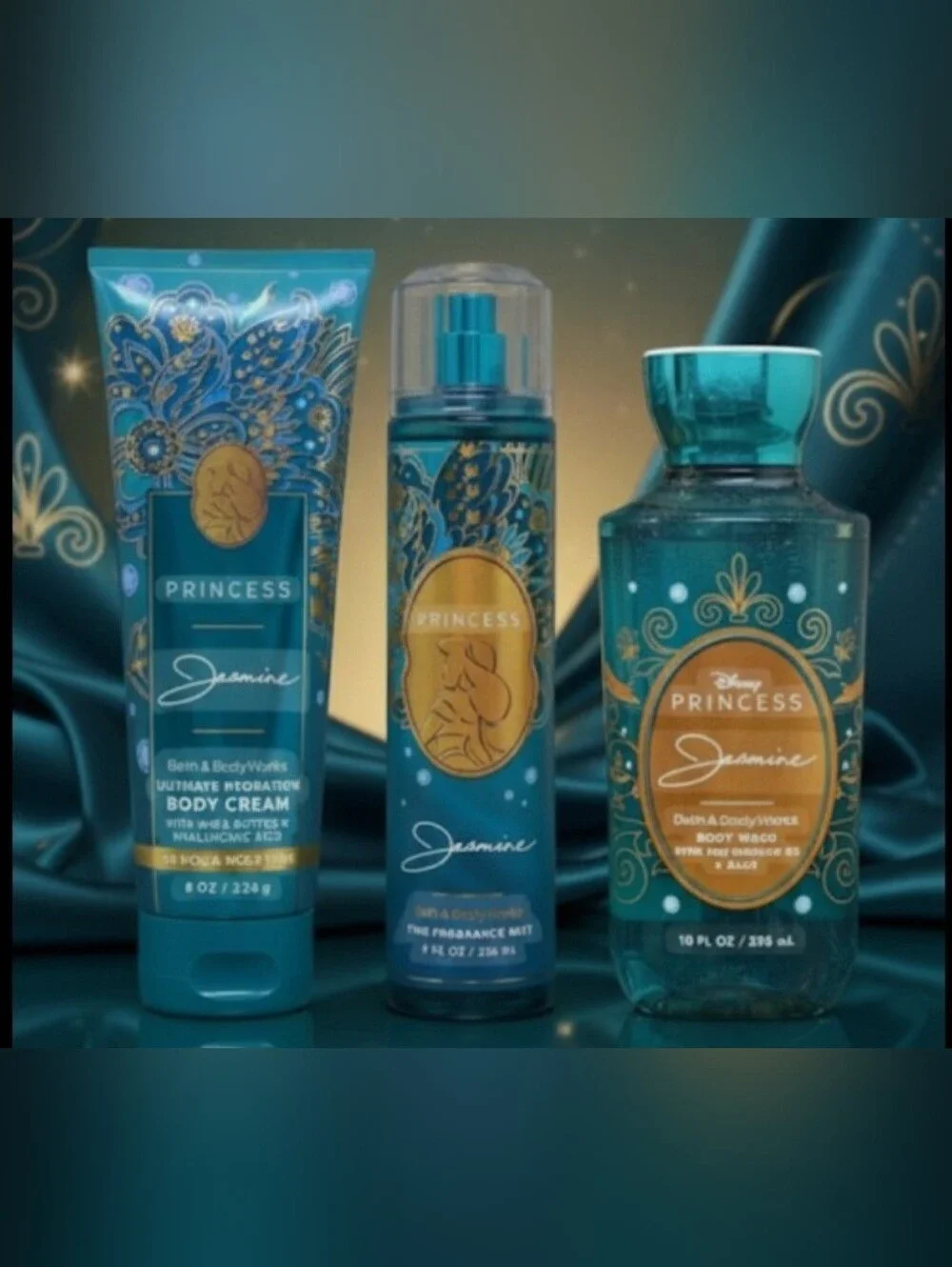 Bath & Body Works Princess Jasmine Fragrance Mist - Teal & Gold