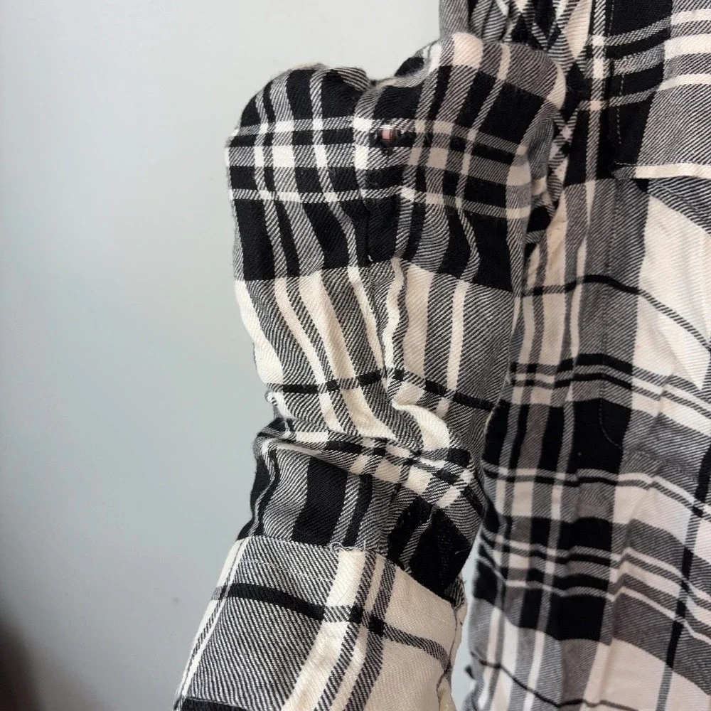 Polo Ralph Lauren Shirt men's Large Black Plaid Flannel Button Up Long‎ Sleeve