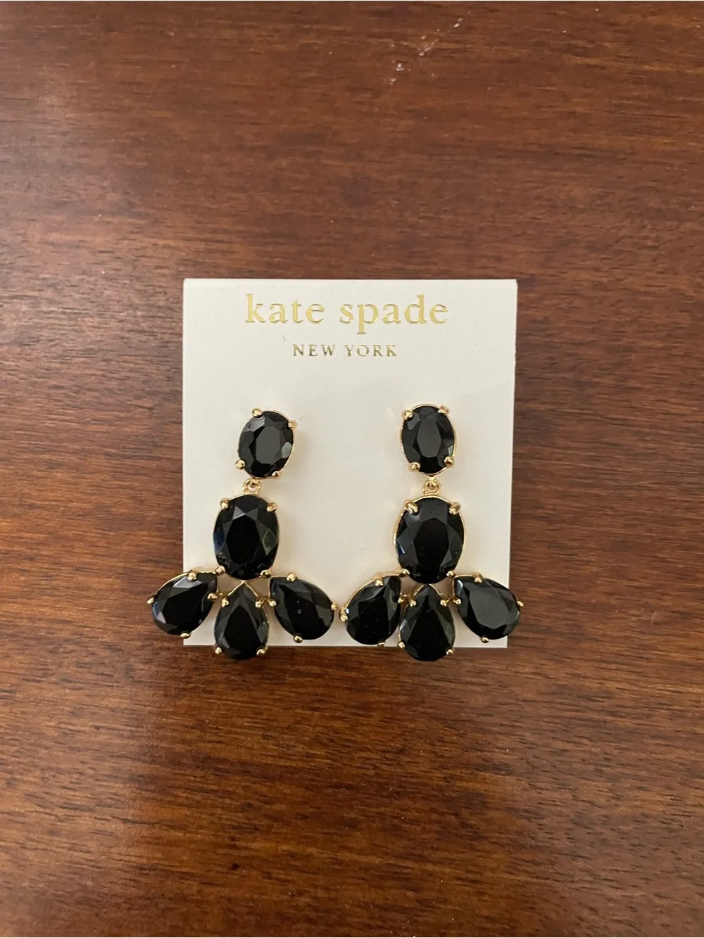 NEW Kate Spade Gold-Tone Round Stud Earrings with Clear Backings