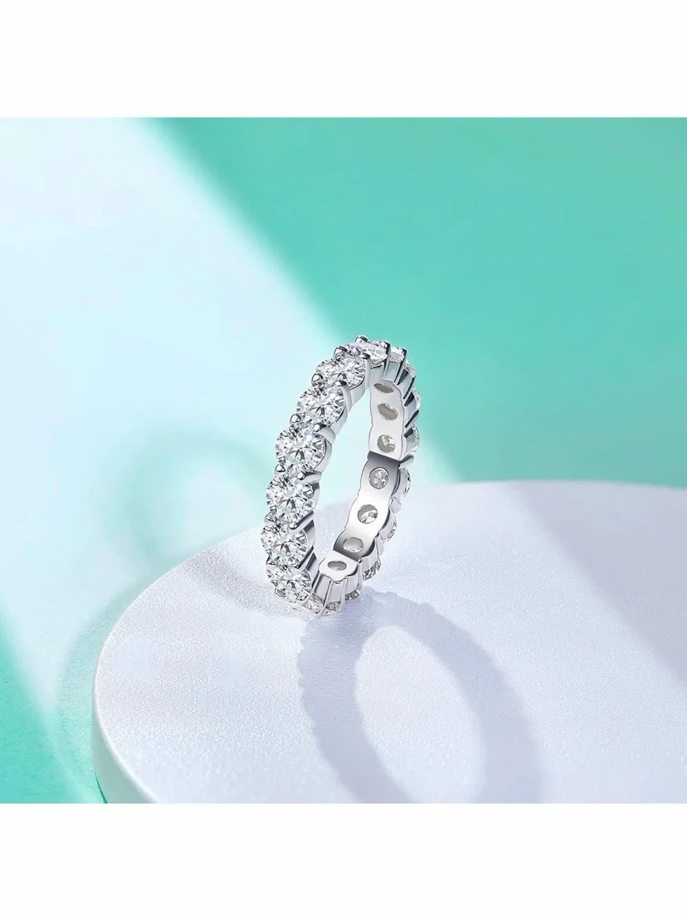 Anu Club Moissanite Eternity Ring (Sterling Silver Band)
