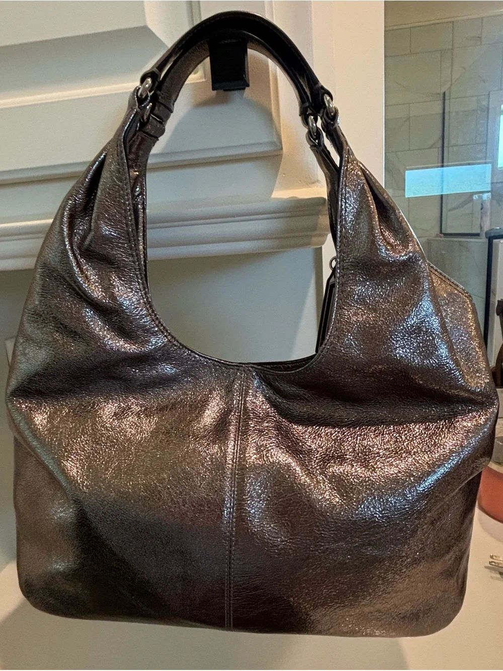 Coach Julia Metallic Leather Hobo Bag