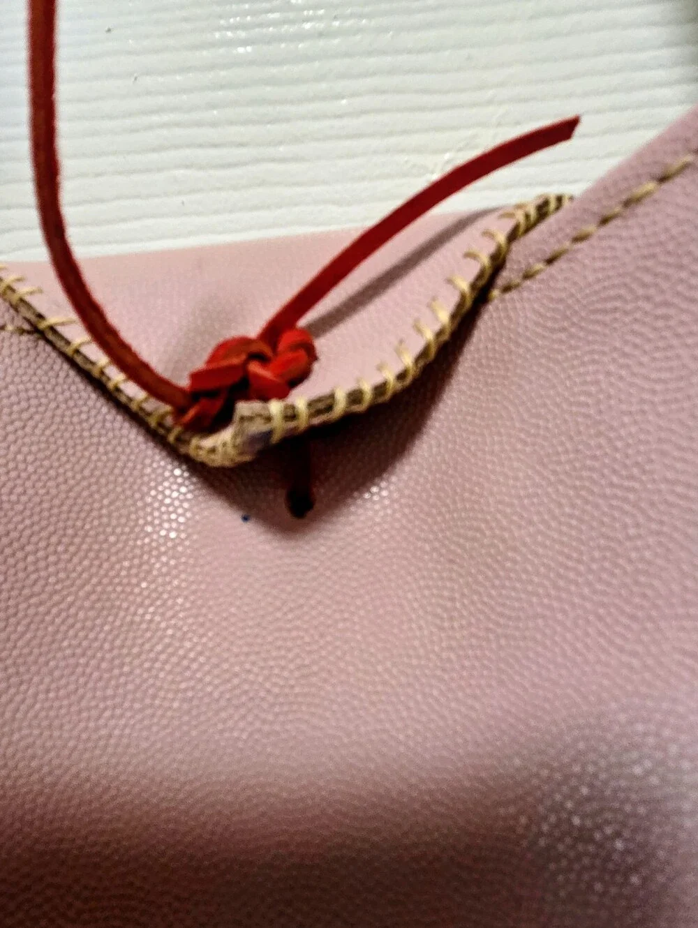 Pink Leather Slouchy Hobo Tote Bag Whipstitch Triangular Flap Boho Shoulder Bag