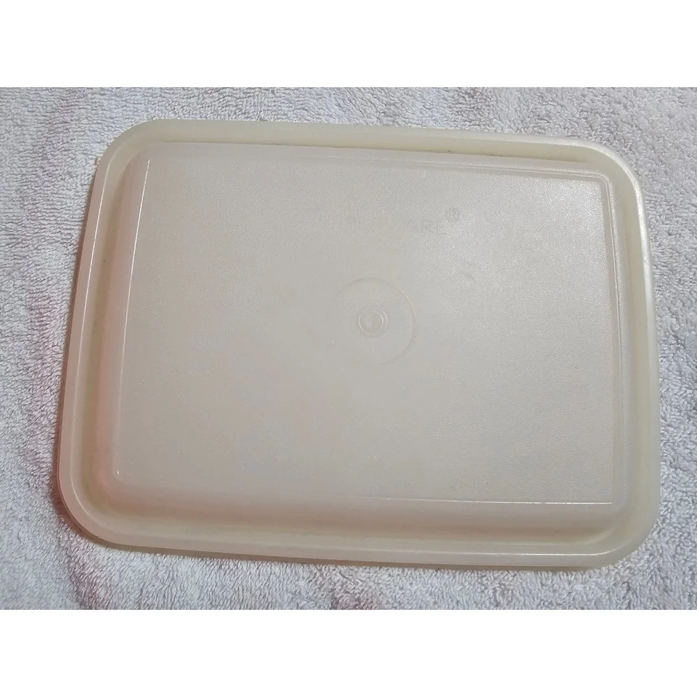 Tupperware Tray Vintage Serving Dish‎ Rectangle Container Beige