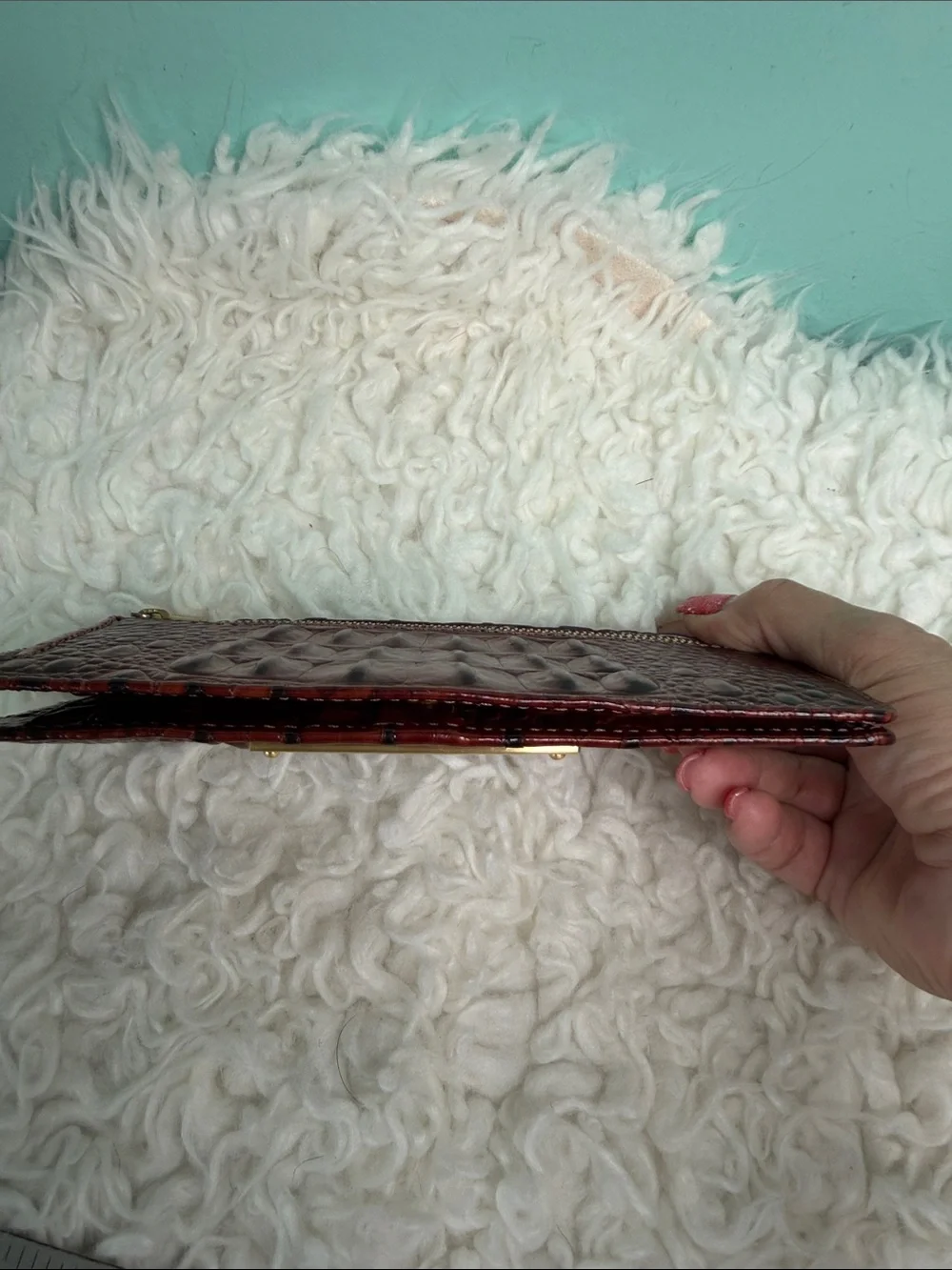 Brahmin croc embossed
