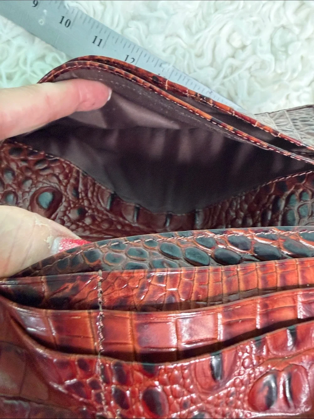 Brahmin croc embossed