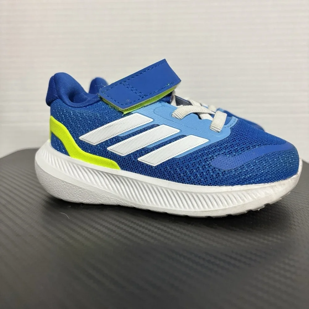 NEW Boy's Adidas Run Falcon 5 Eli 1. Blue. Size 7k Toddler