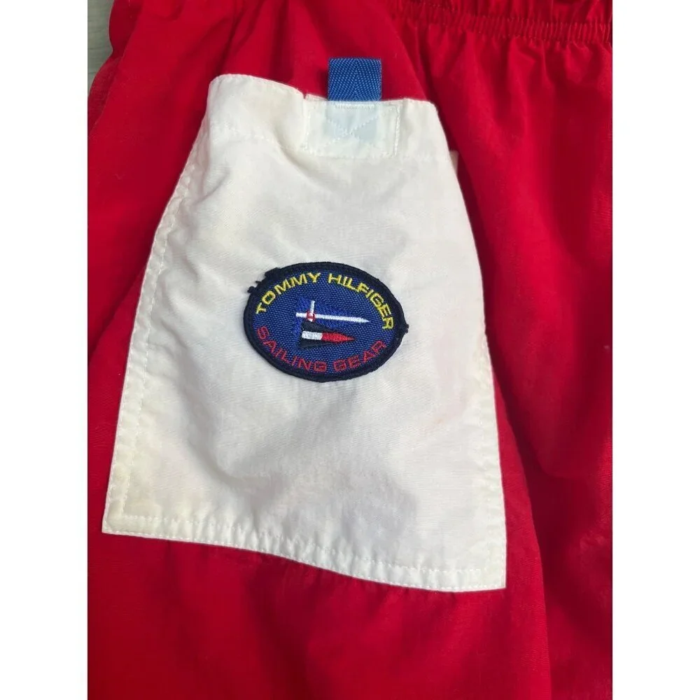 Vintage Tommy Hilfiger Sailing Team Swim Trunks Mens Large Nautical Colorblock
