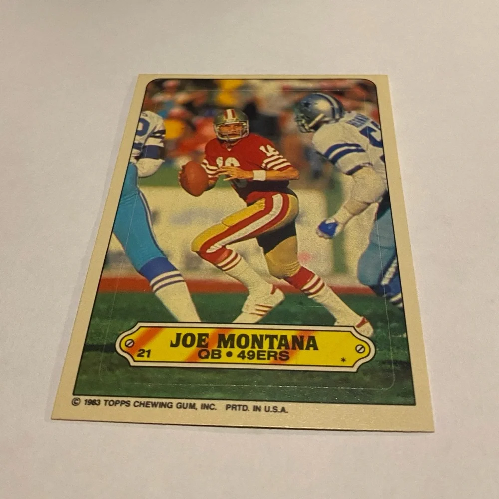 Topps Sticker inserts Football NFL joe montana