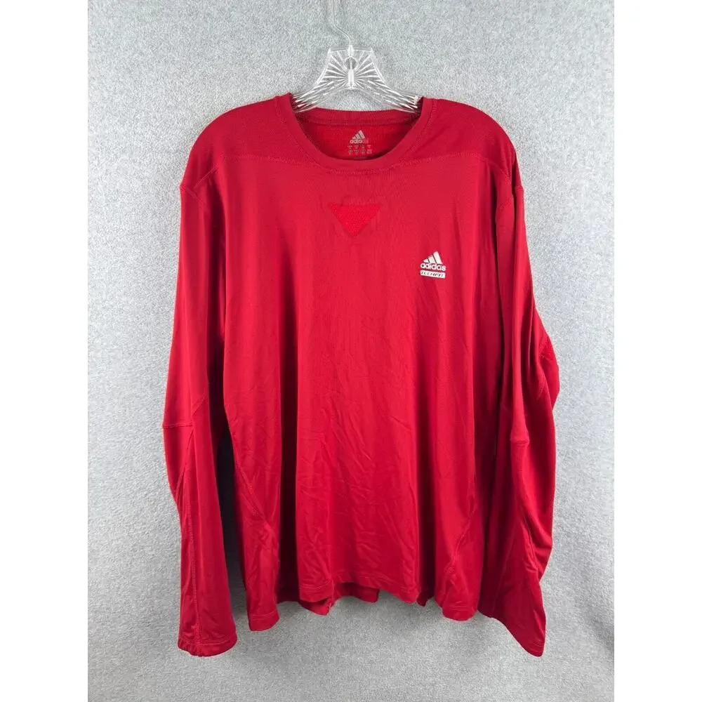 Adidas Clima365‎ Shirt Men's L Red Long Sleeve Workout Base Layer Tee