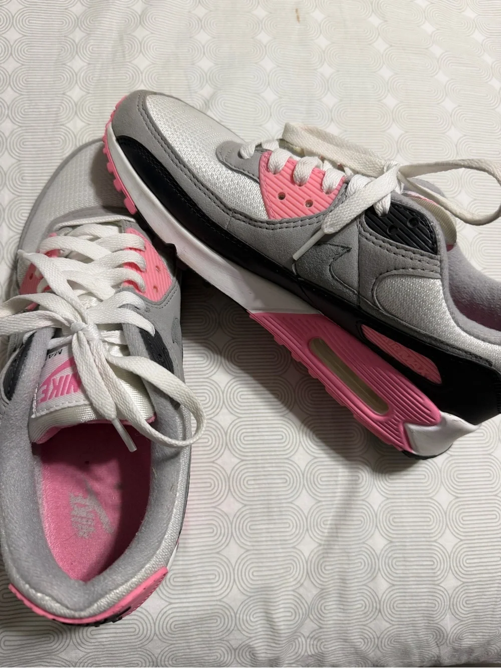 Nike White, Gray & Pink Running Shoes