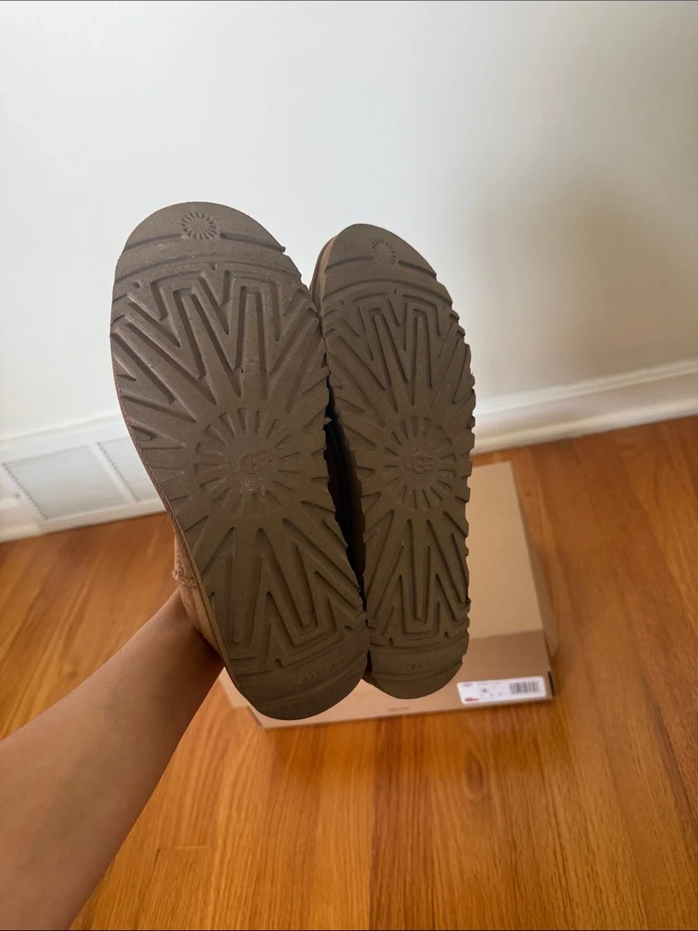 UGG Ultra Mini Chestnut Suede Shearling Slippers