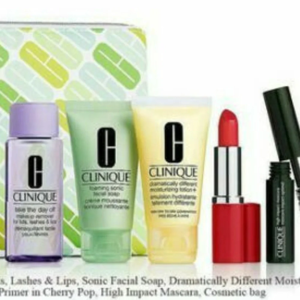 CLINIQUE 6p Make Up Skincare Lip POP Mascara Soap Lotion Cleanser $125