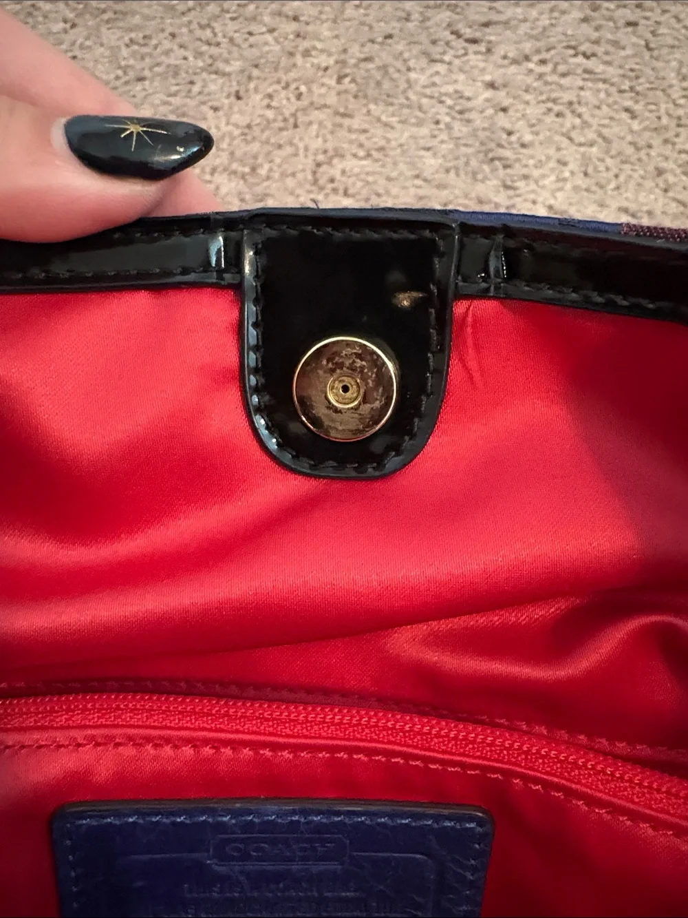 Coach tote satin