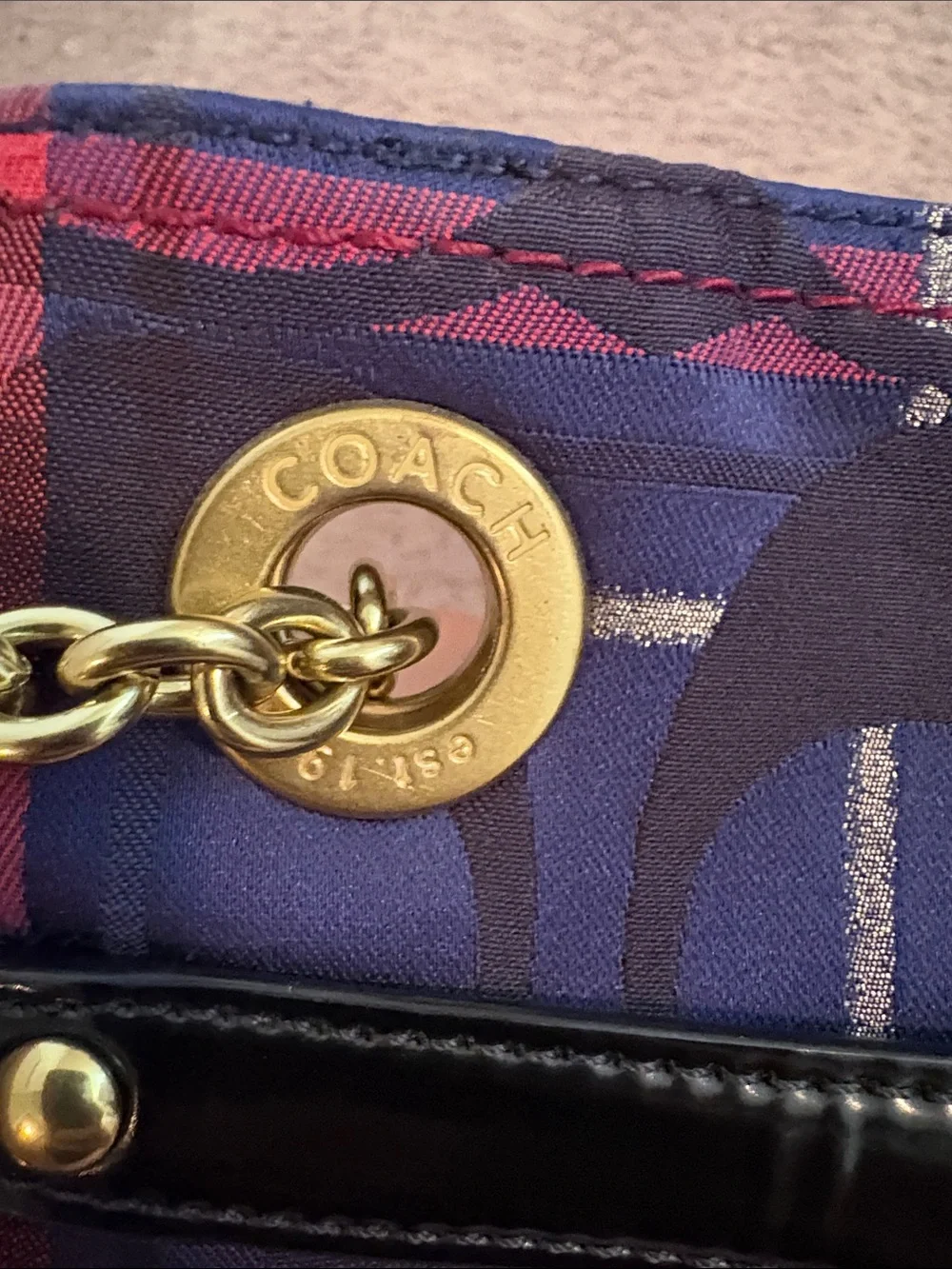Coach tote satin