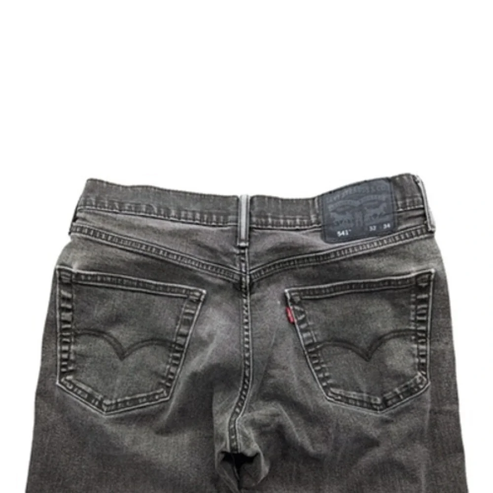 Levis Vintage 541 Jeans Mens 32x34 Gray Athletic Tapered Denim Distressed Pants