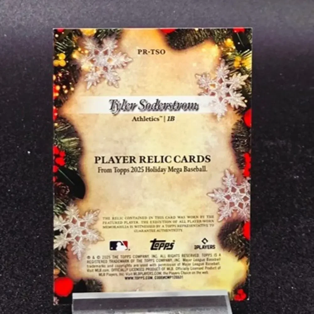 Tyler Soderstrom Bowman 1st Edition Blue Foil Holiday Patch Athletics Star