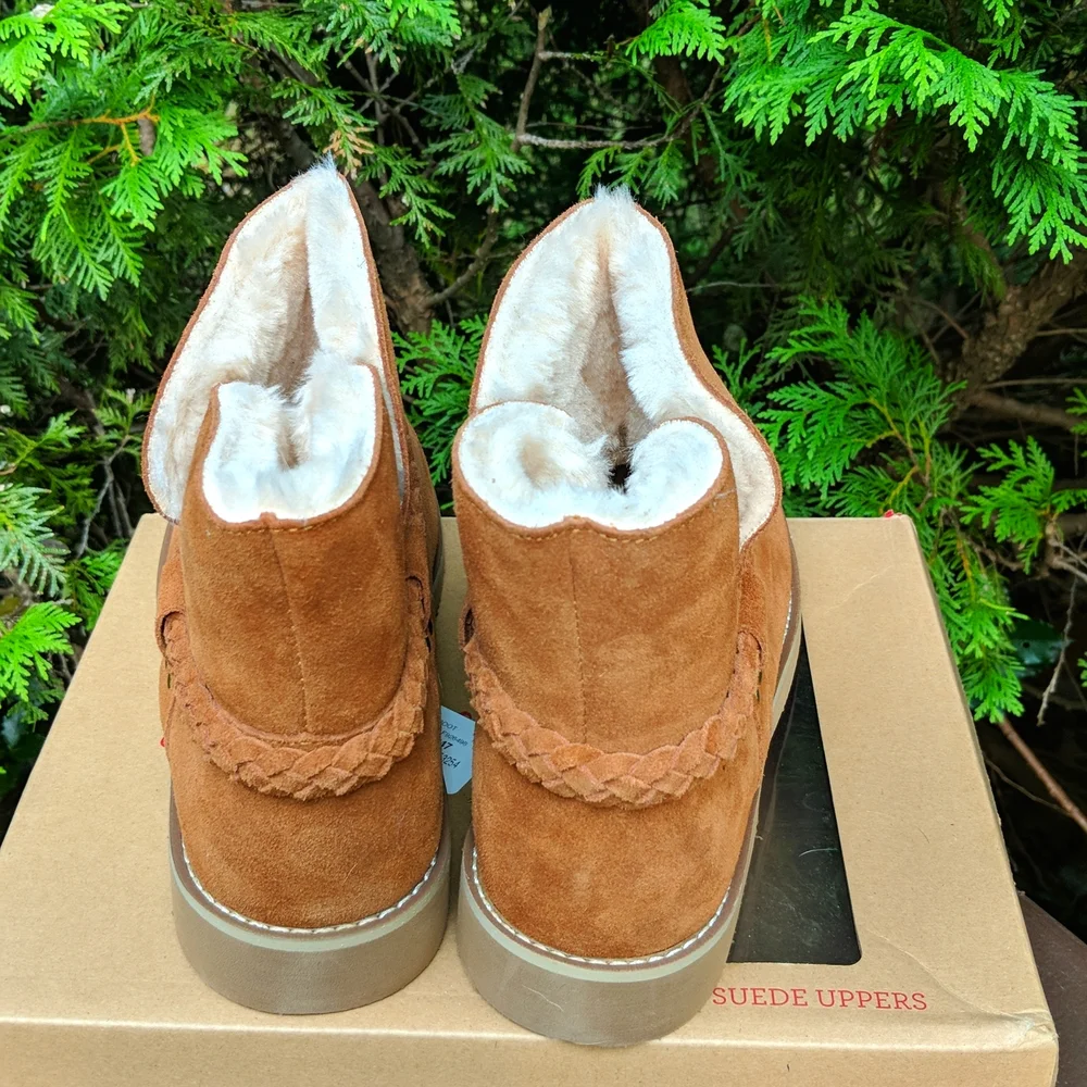 Style & Co. Fur-lined Leather Ankle Booties