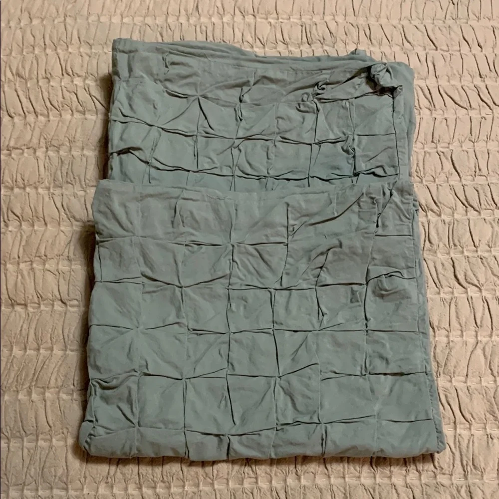 West Elm Puffed/Quilted Standard Size Cotton Sage Sham/ Pillowcases 2