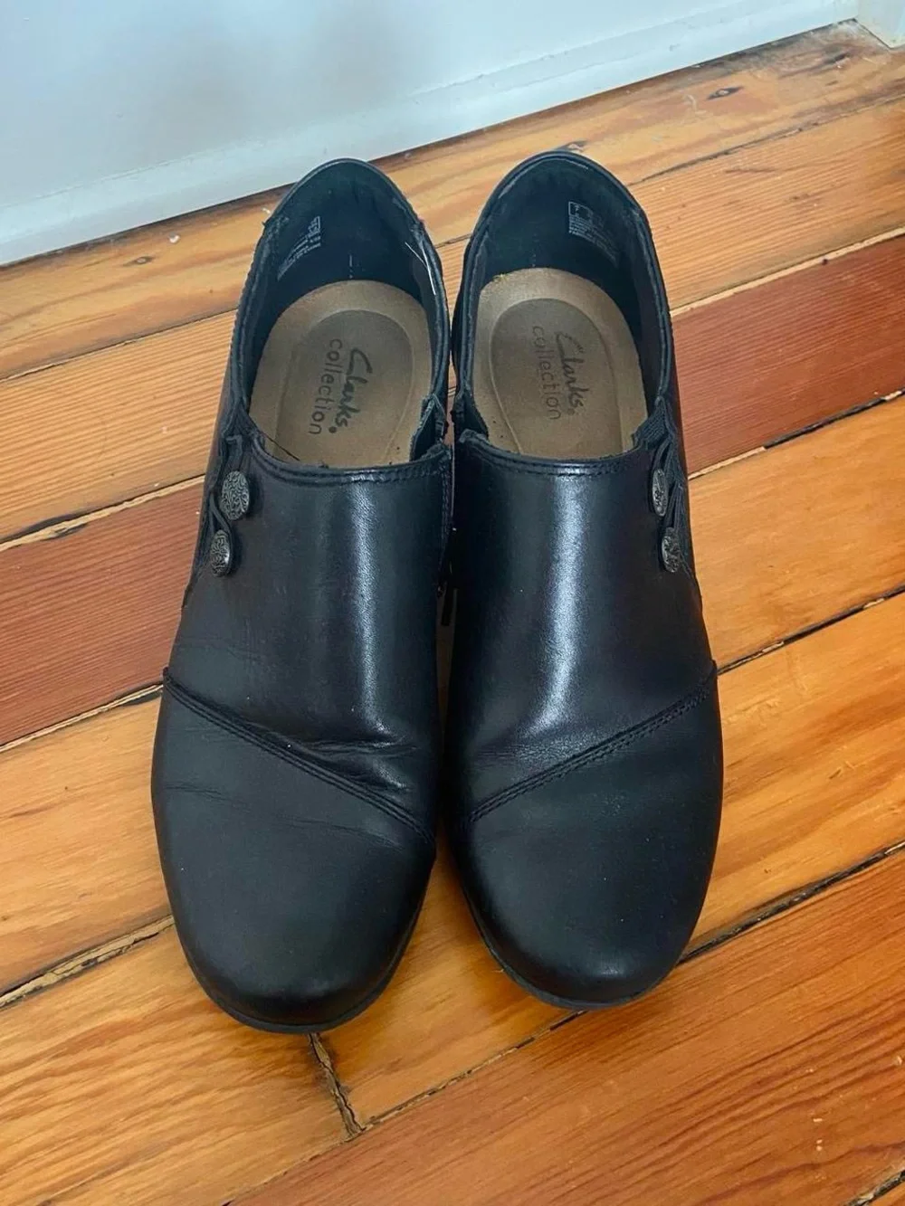 Clarks black leather