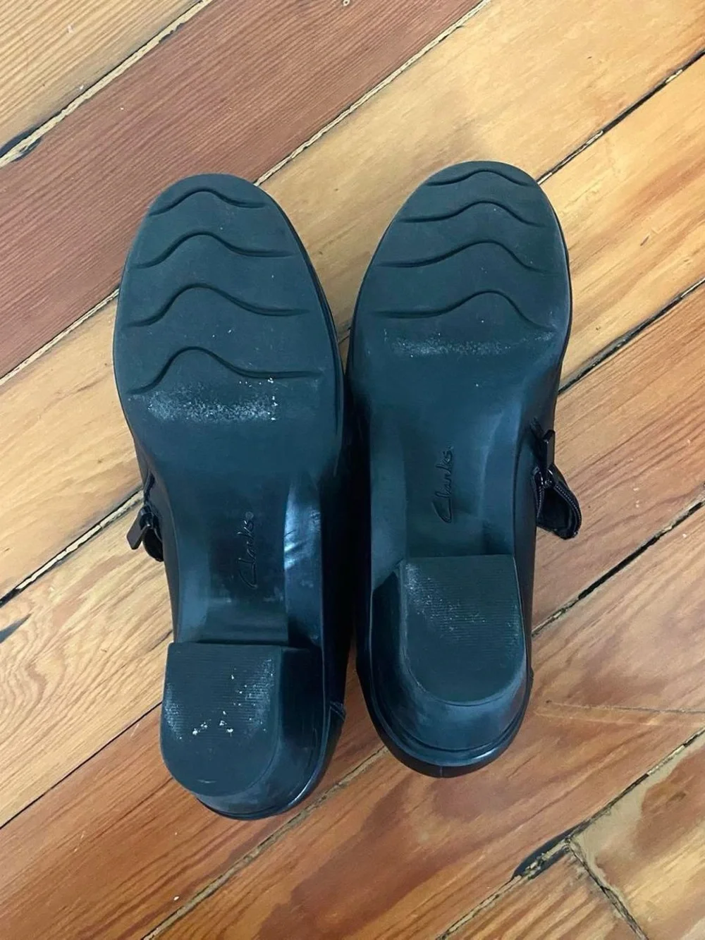 Clarks black leather