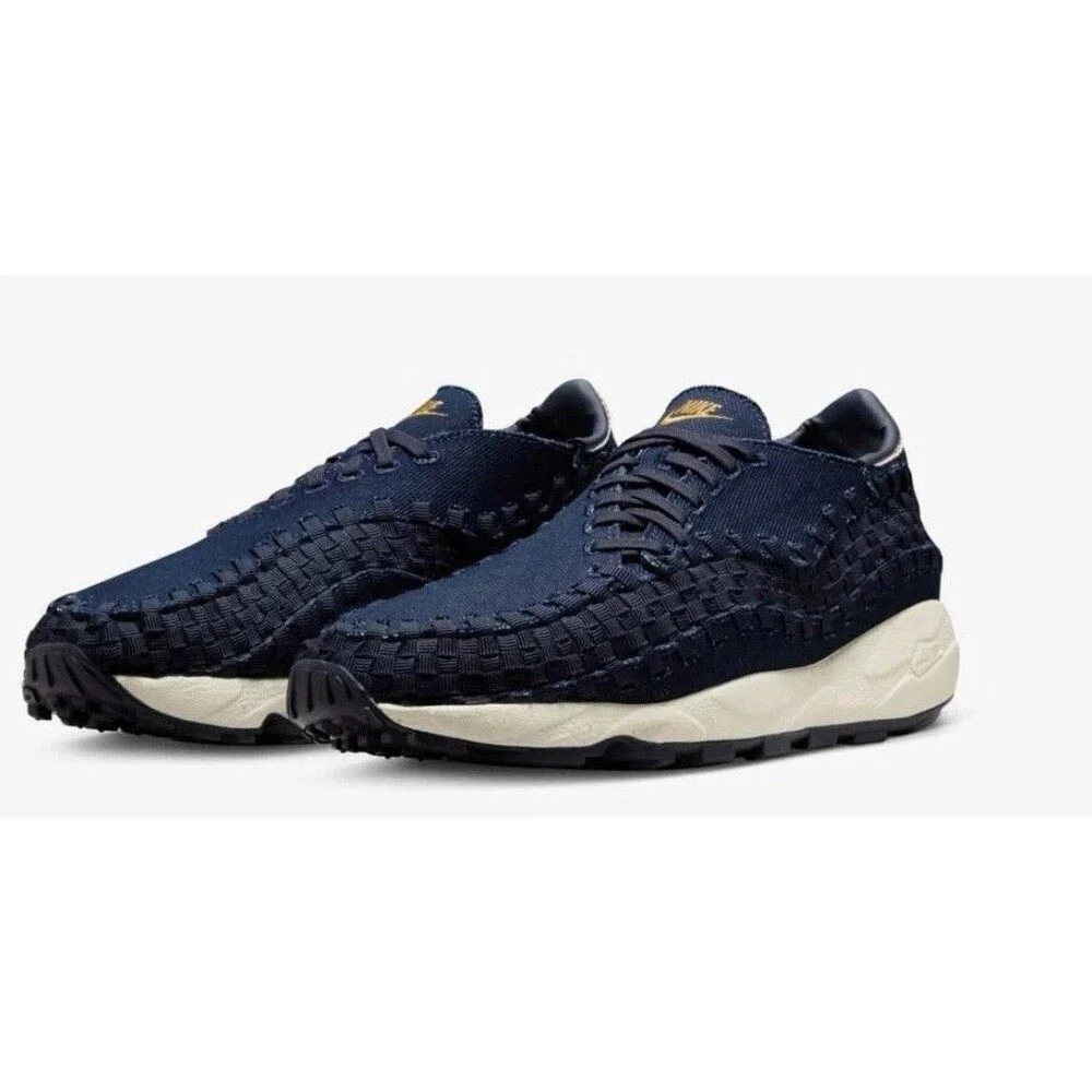 Nike Women's Air Footscape Woven Raw HF1759-400 Obsidian/Coconut/Wheat SZ 9 Blue
